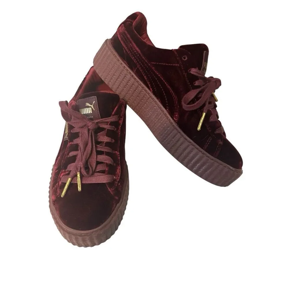 PUMA x FENTY By Rihanna Velvet Creeper 'Burgundy' Women's Sneakers Rare Sz 6 - Picture 1 of 9